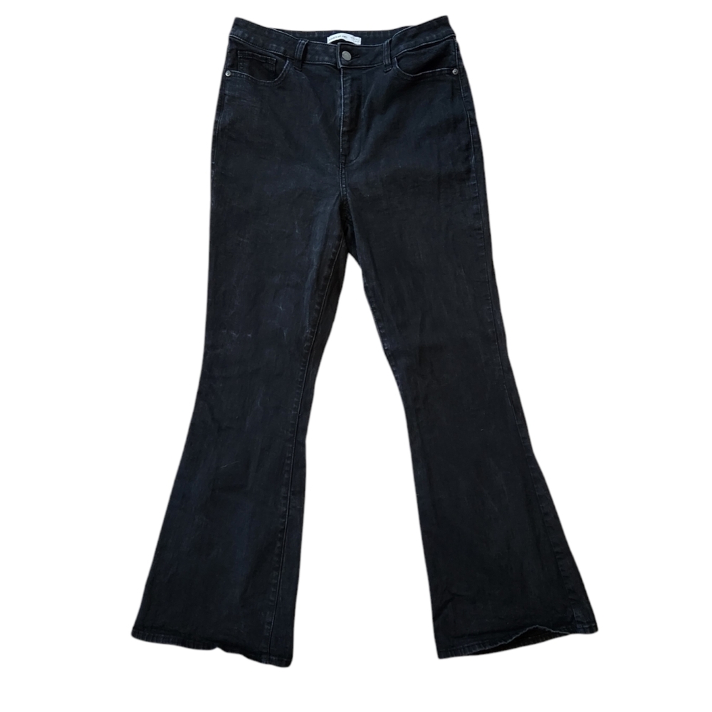 Elizabeth and James High Rise Flare Jeans Black 12 x 31 Organic